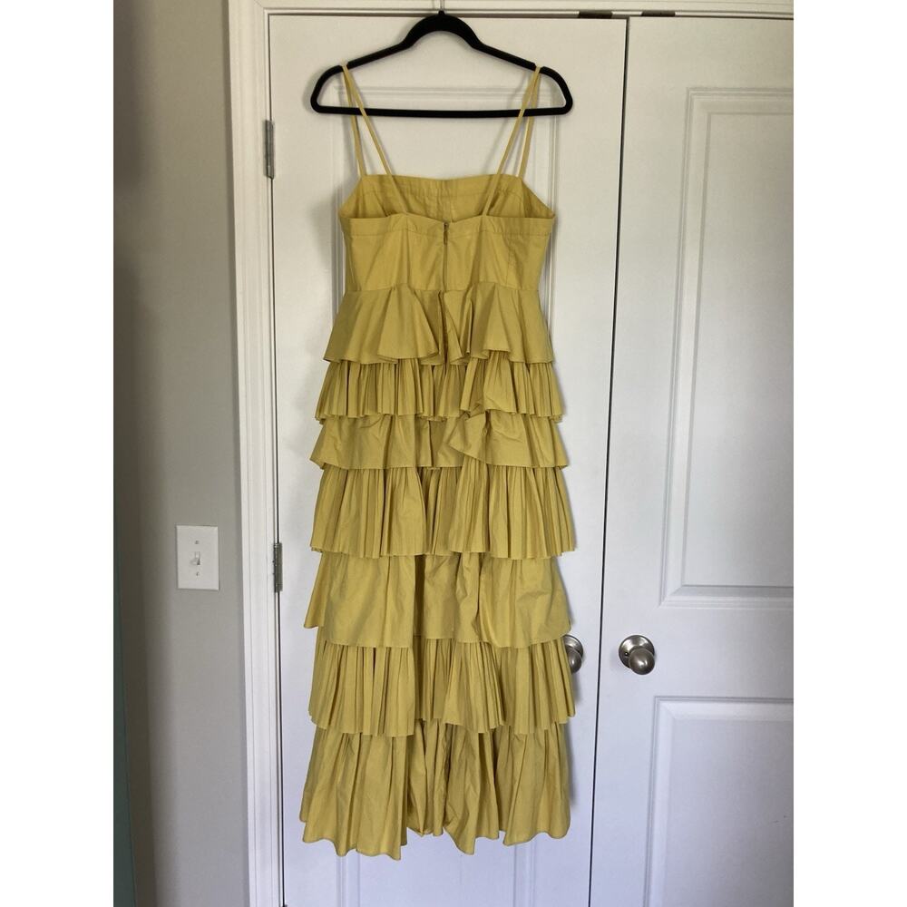 Ulla Johnson Avery Gown in Limonite Tiered Maxi Dress Gown Womens 10 Resort Vaca - Picture 8 of 16